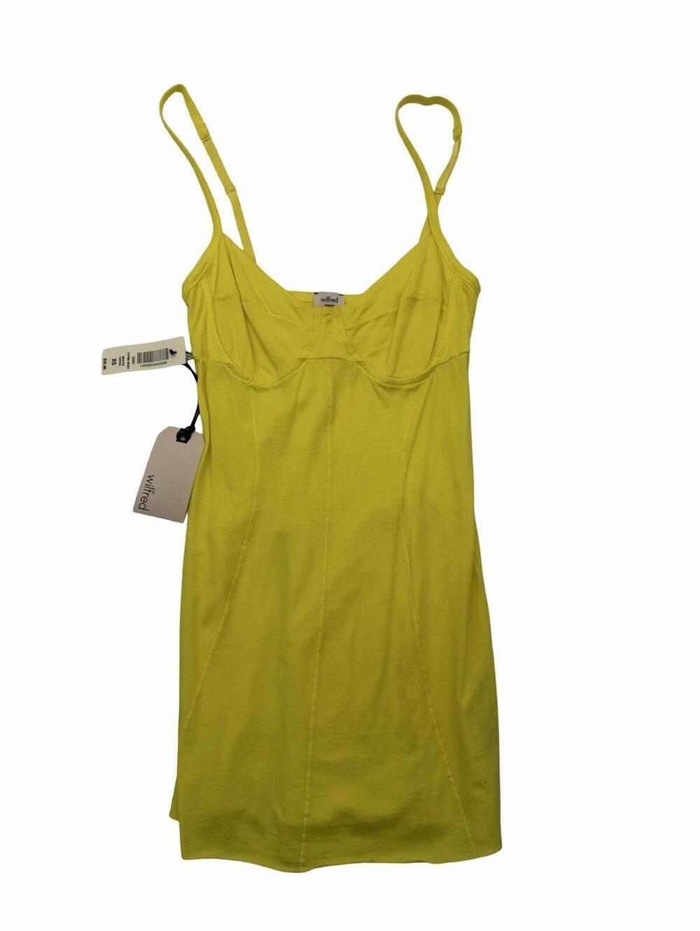 Aritzia Wilfred Supima Slip Mini Dress Yellow Size XS